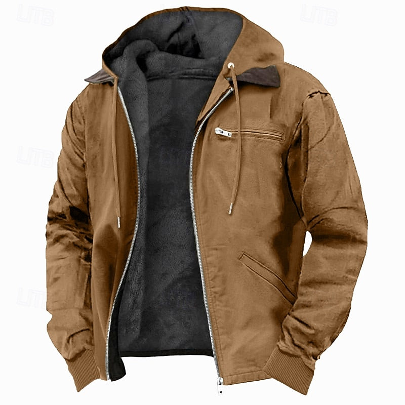 Marcus men's hooded jacket - Brown