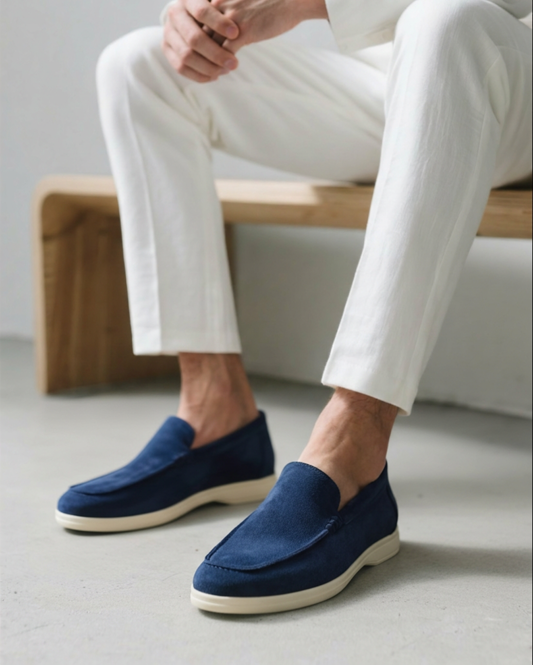 Suede Loafers Men Slip On Casual Summer Shoes