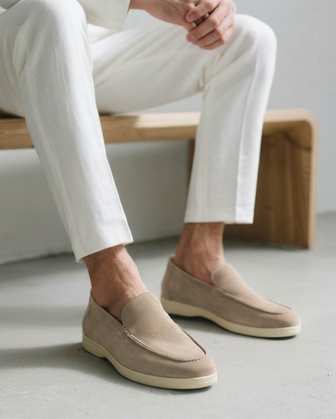 Suede Loafers Men Slip On Casual Summer Shoes
