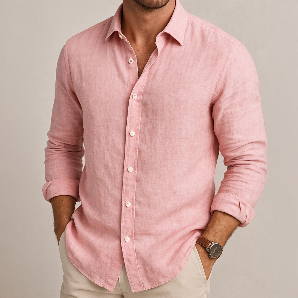 Shirt Slim Fit Button Down Point Collar