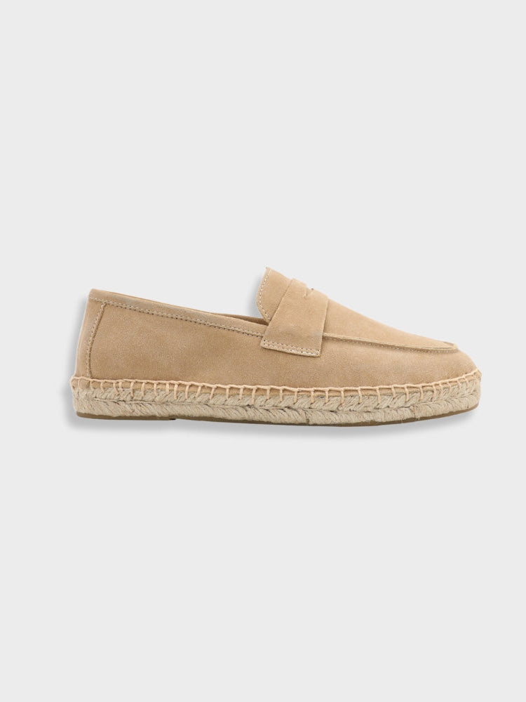 Loafer Suede Penny Espadrille Jute Sole