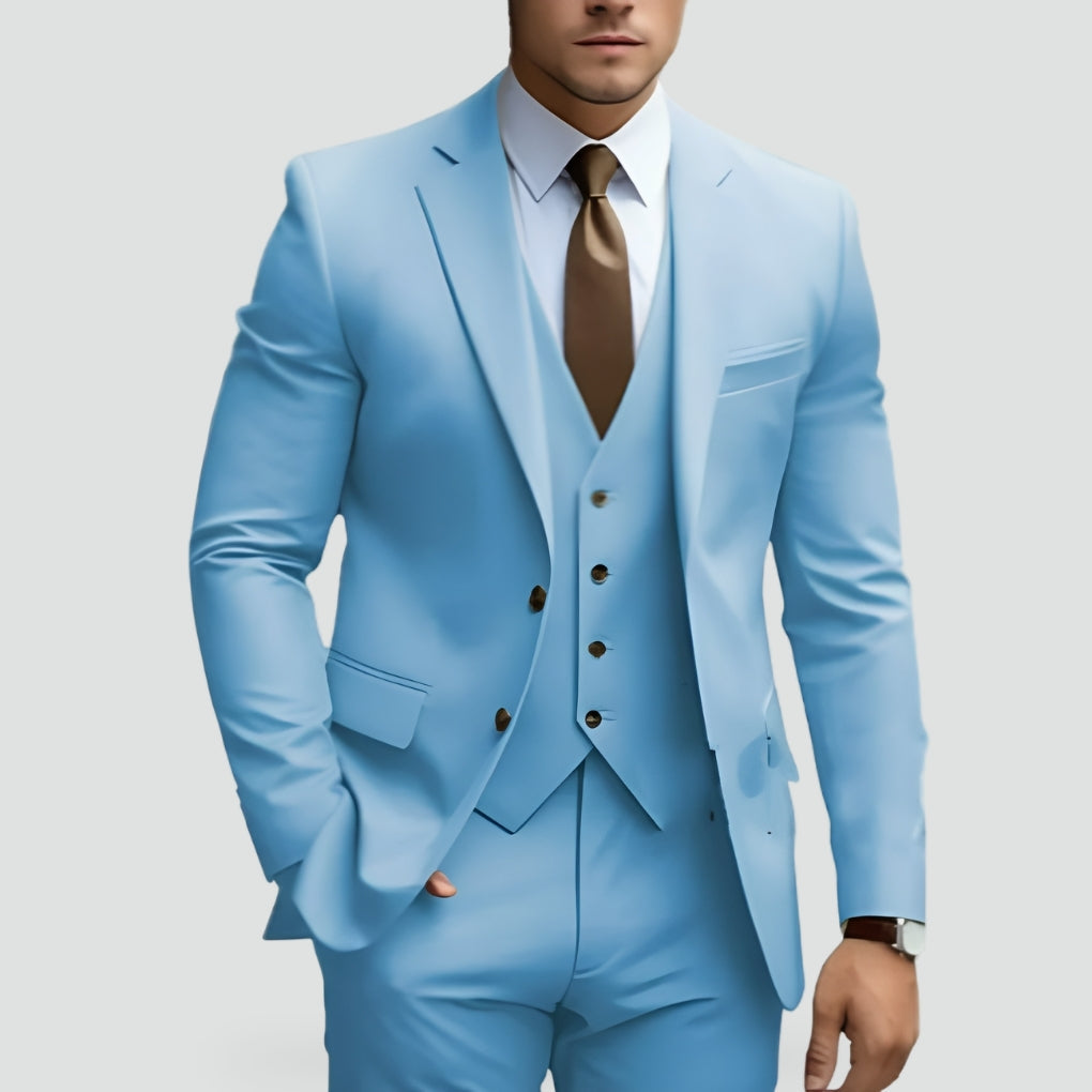 Men's Three Piece Suit Slim Fit Jacket Waistcoat and Trousers