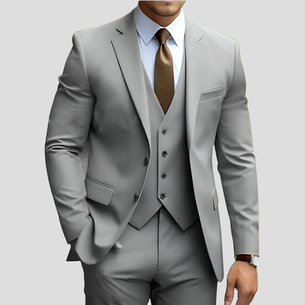 Men's Three Piece Suit Slim Fit Jacket Waistcoat and Trousers