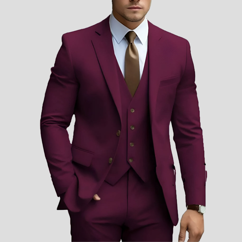 Men's Three Piece Suit Slim Fit Jacket Waistcoat and Trousers