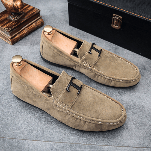 Suede Loafers Suede Upper Slip On Stitched Sole Smart Casual Everyday