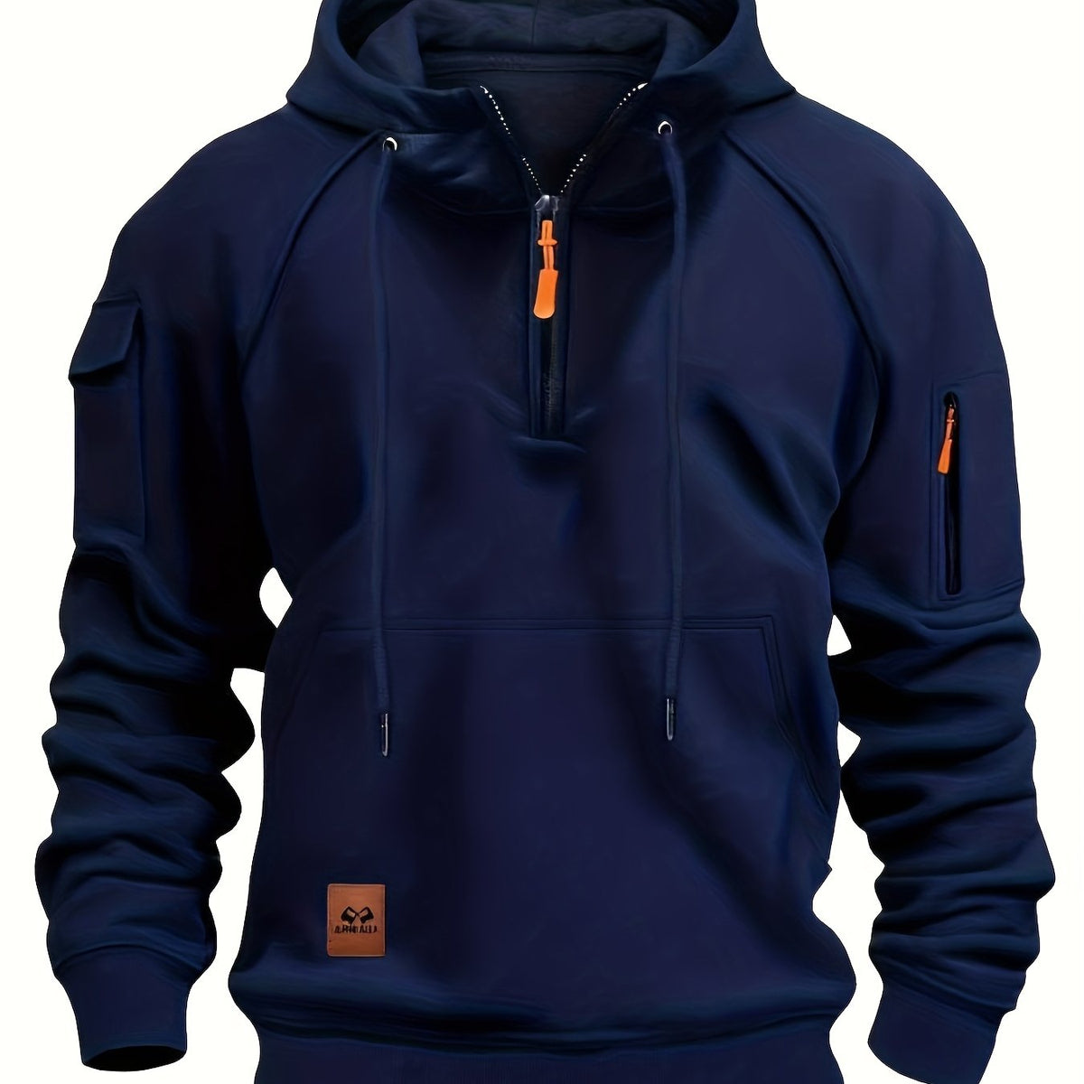 Rowan | Men's Quarter-Zip Hoodie with Utility Pockets in Navy