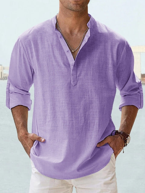 Men's button-up shirt Purple