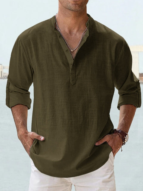 Men's button-up shirt Dark Green