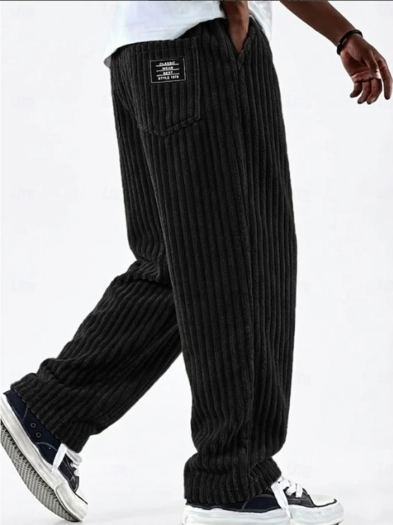 Men's corduroy trousers in Black