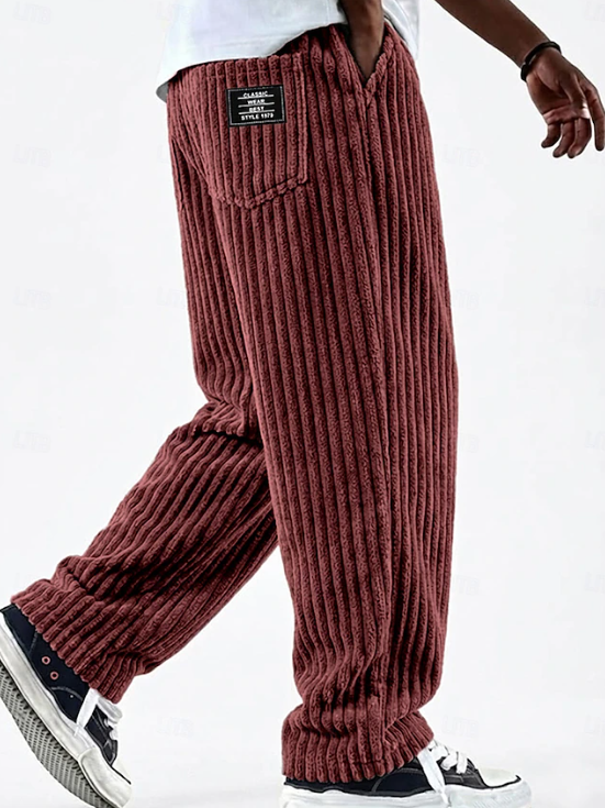 Men's corduroy trousers in Red
