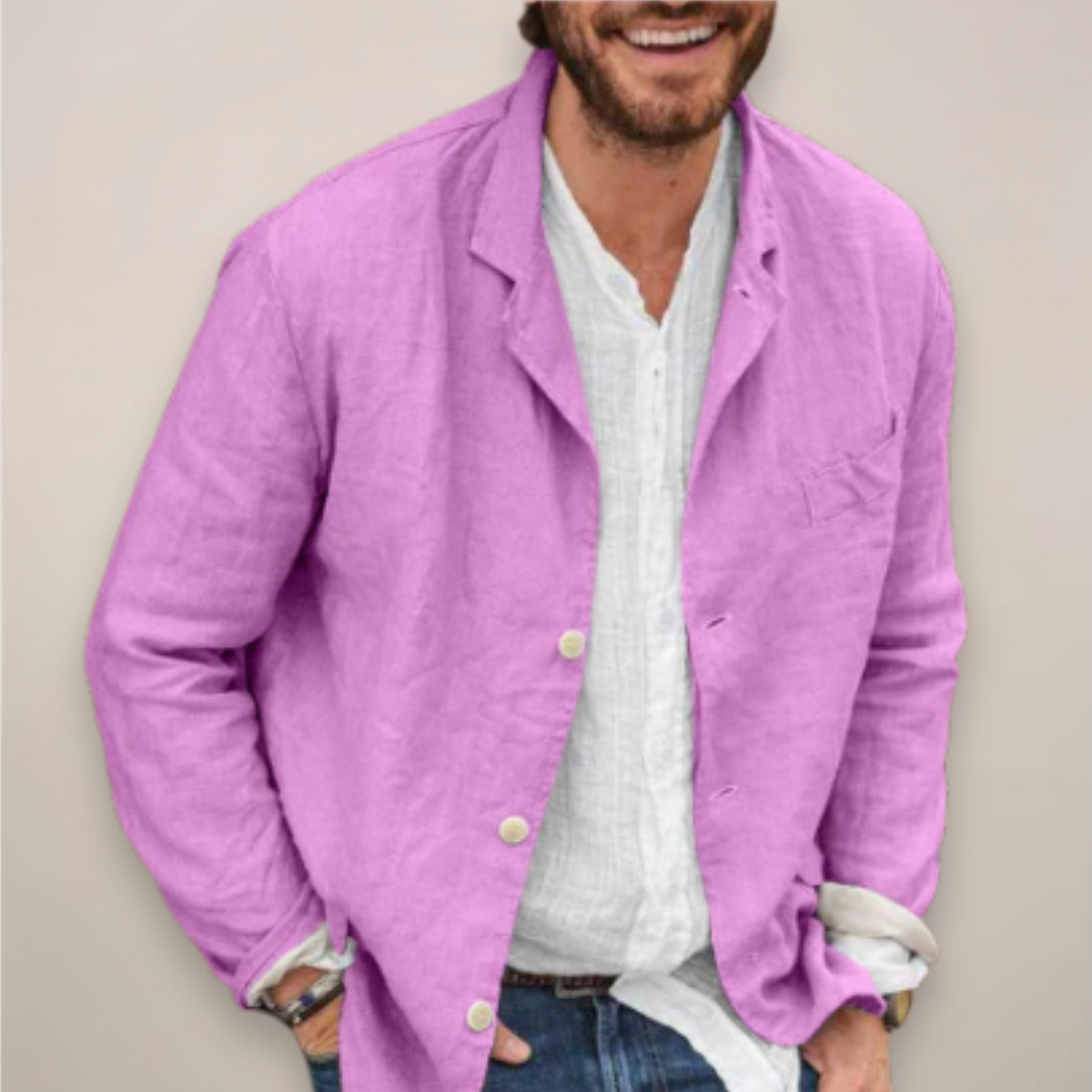 Simon | Men's Casual Summer Blazer with Relaxed Fit Purple