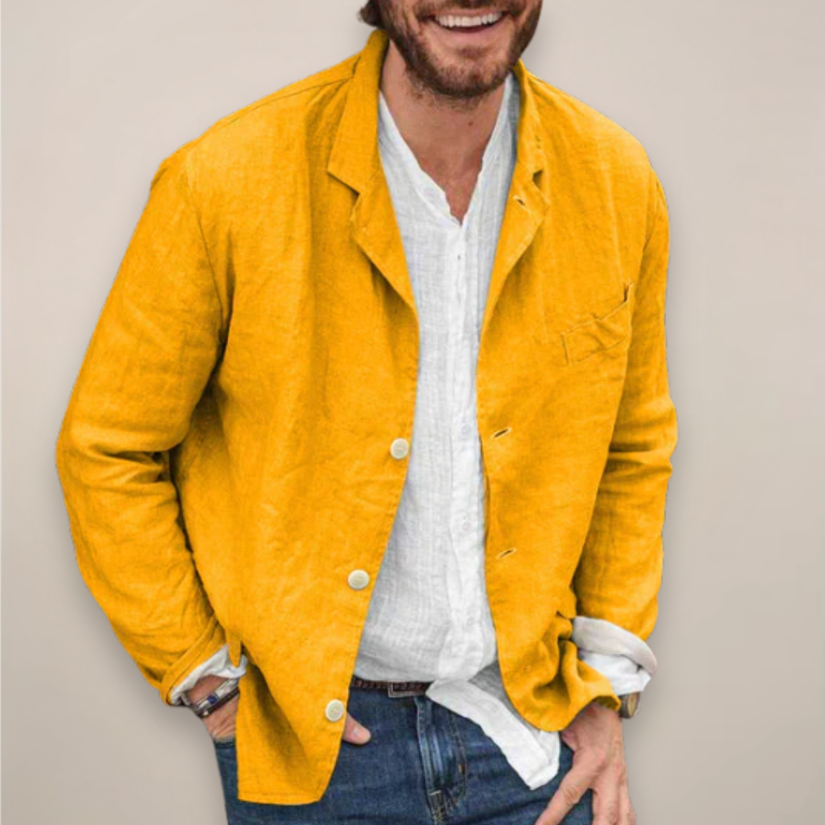 Simon | Men's Casual Summer Blazer with Relaxed Fit Yellow