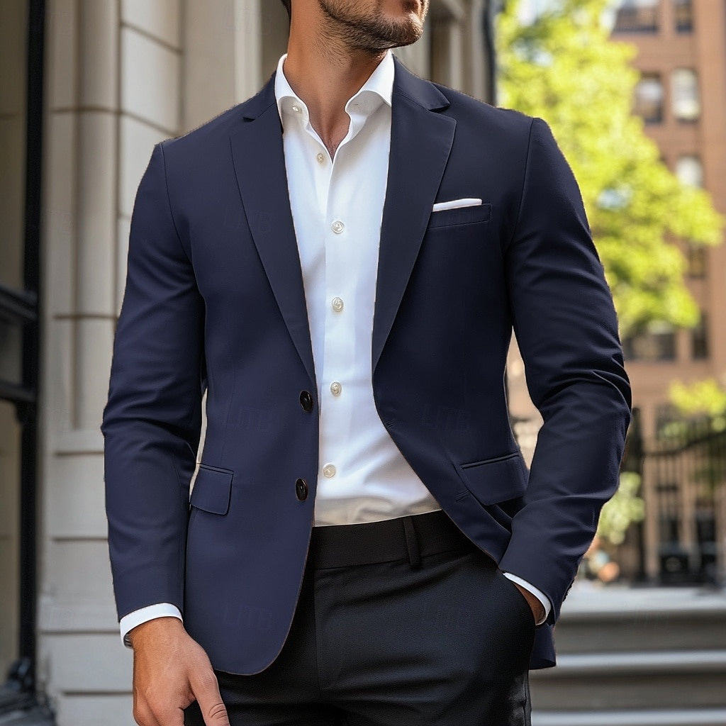 Lionel | Men's Single-Breasted Casual Jacket Navy Blue