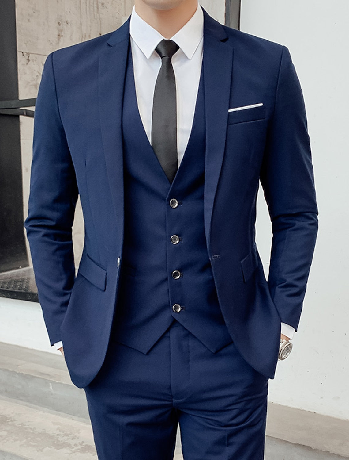 Men's three-piece suit in Navy Blue