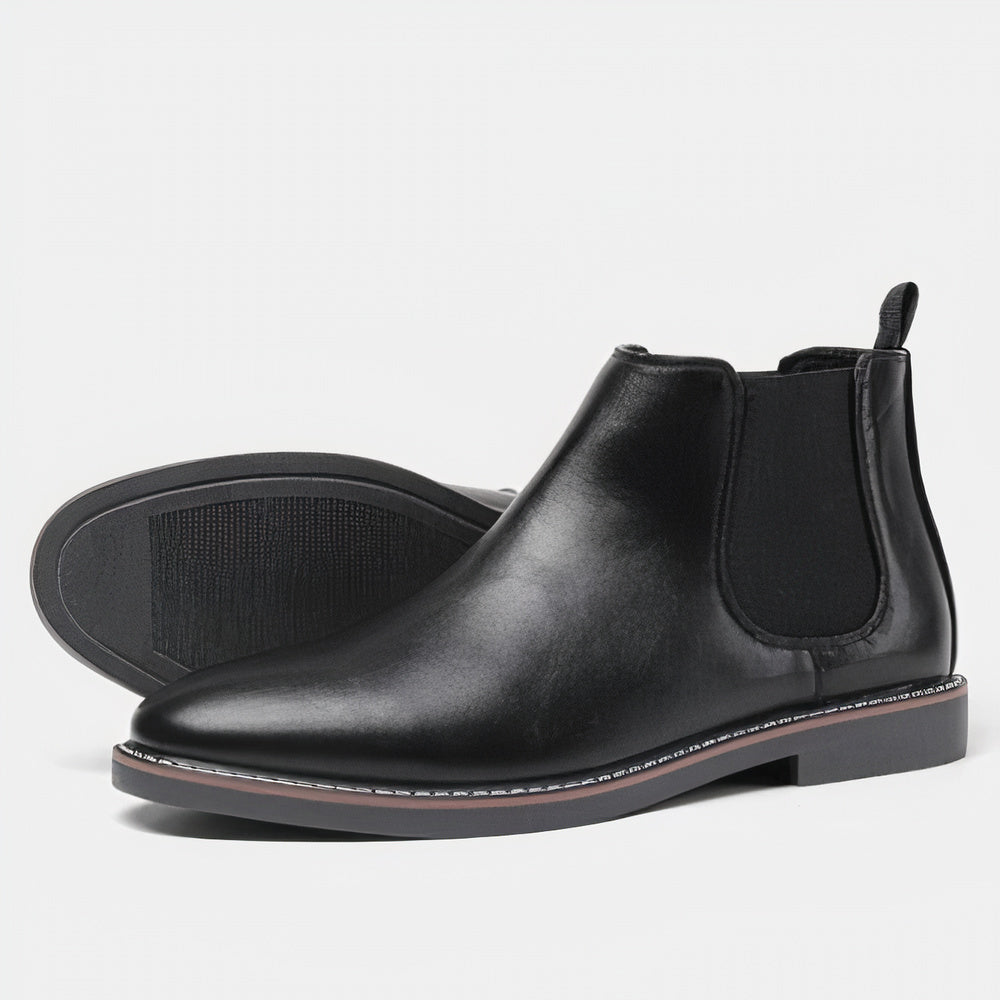 Leopold | Men's Slip-On Chelsea Ankle Boots Noir
