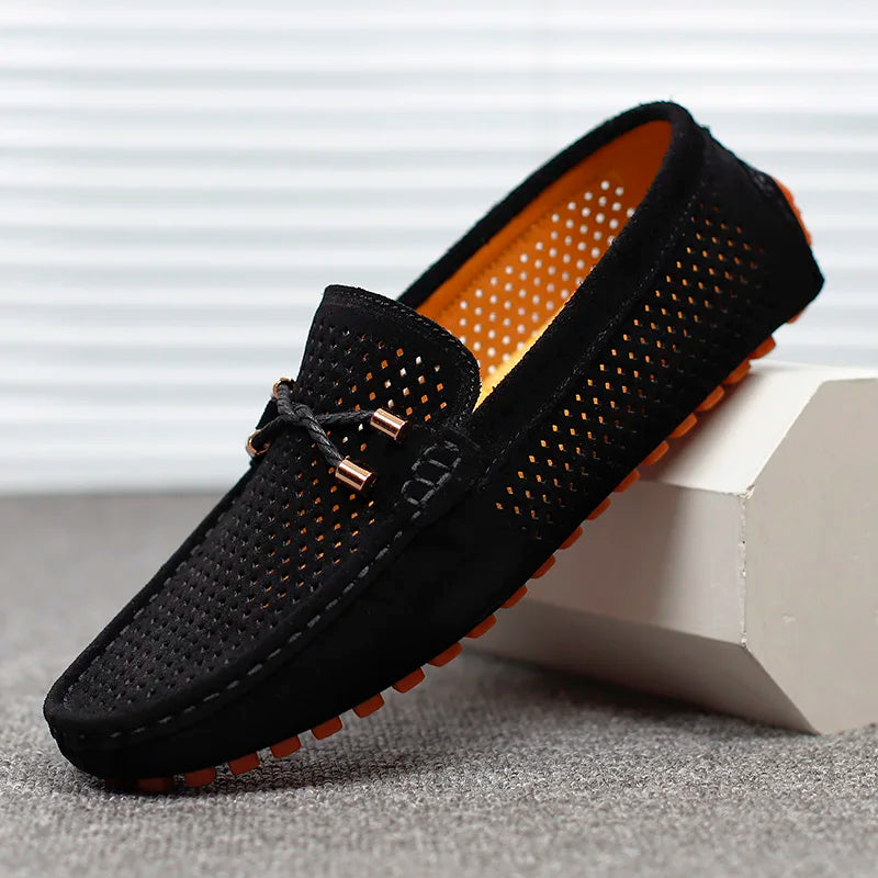 Silas | Men's Classic Lace-Up Casual Loafers Black