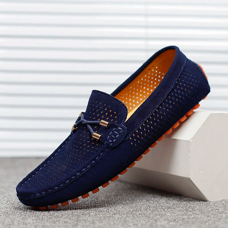 Silas | Men's Classic Lace-Up Casual Loafers Blue