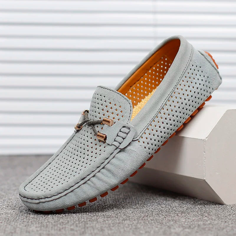 Silas | Men's Classic Lace-Up Casual Loafers Gray