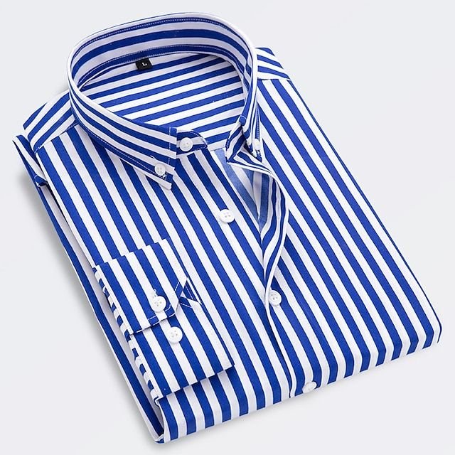 Osric | Men's Classic Striped Summer Shirt Blue