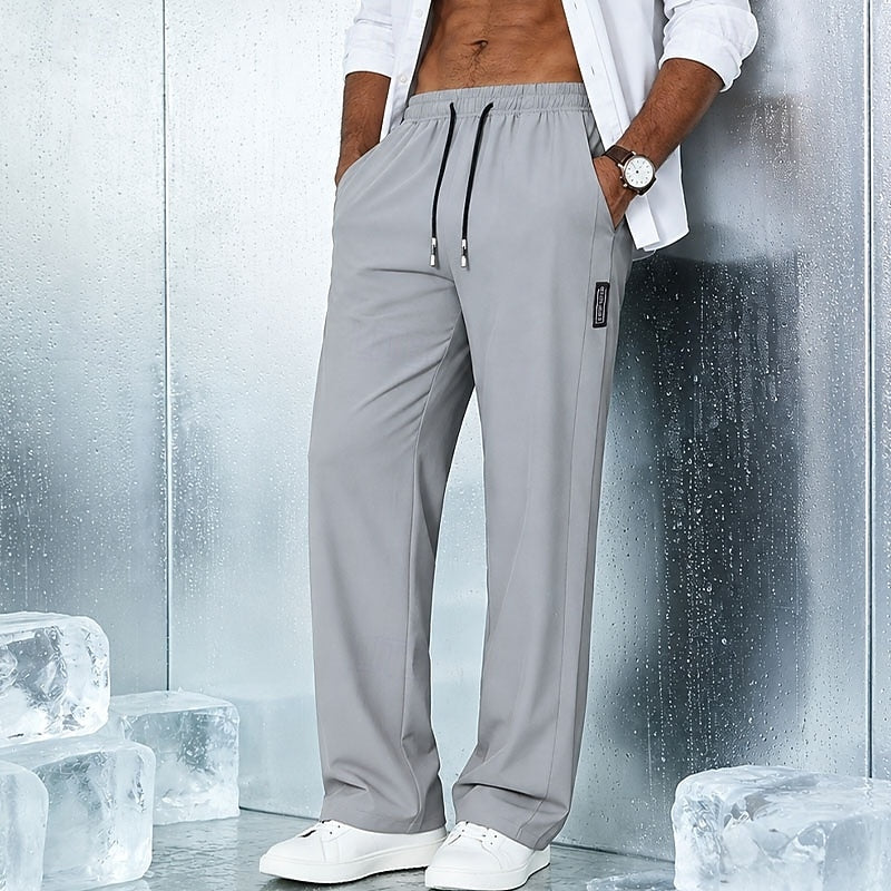 Men's relaxed drawstring trousers in Light Grey