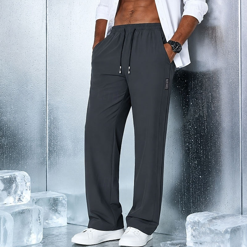 Men's relaxed drawstring trousers in Dark Grey