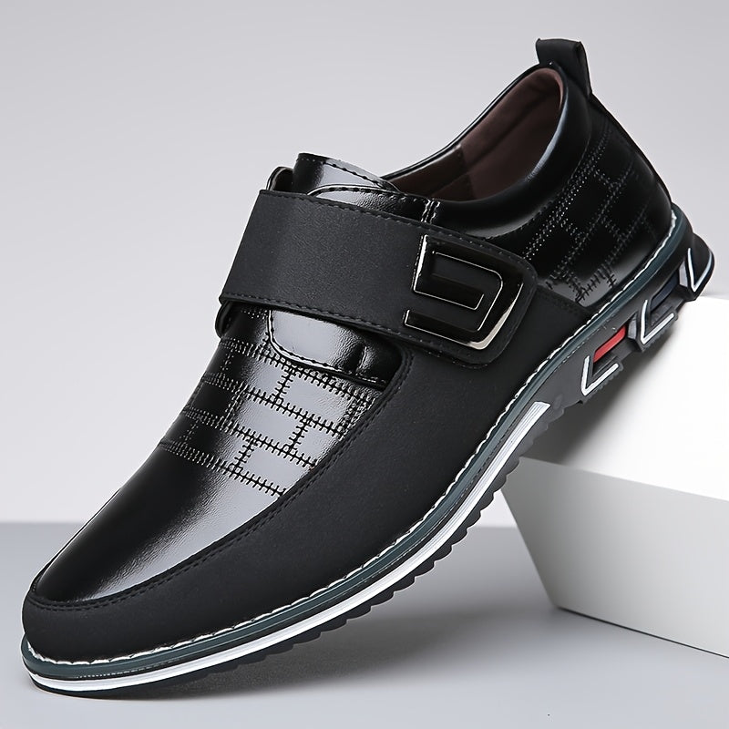 Men's smart casual shoes Black Hook and loop fastener