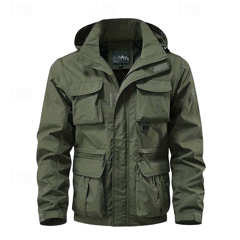 Men's Outdoor Zip Jacket - Army Green