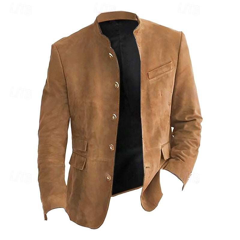 Men's Stand-Collar Casual Jacket Khaki