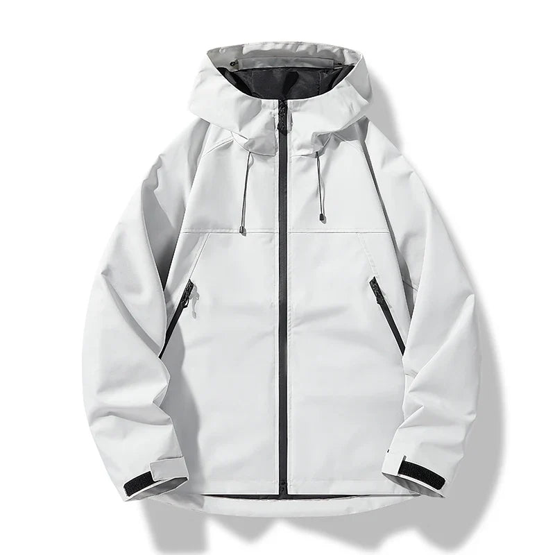 Men's Hooded Shell-Style Jacket in White