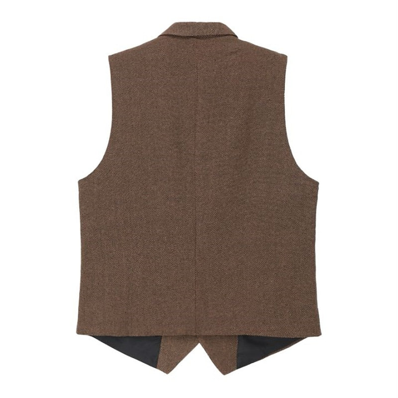 Men's Single-Breasted Herringbone Waistcoat original product view 9