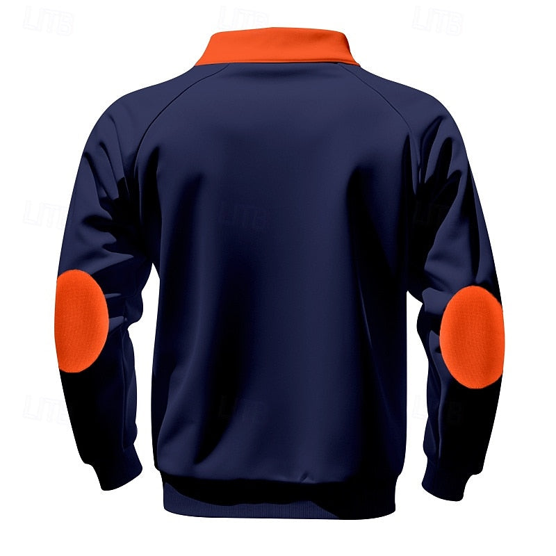 Men's Colour-Block Quarter-Zip Pullover original product view 7