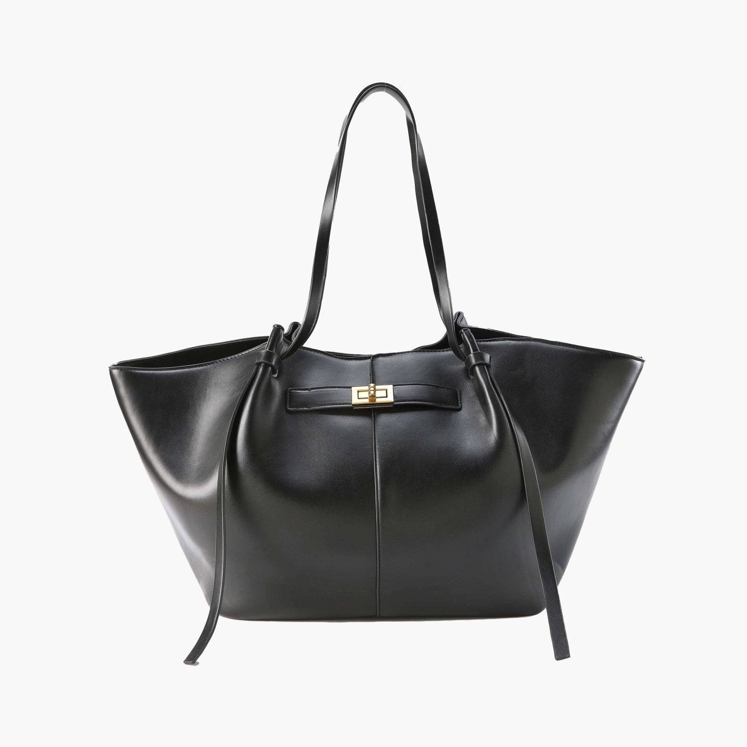 Structured Shopper Bag with Gold-Tone Hardware