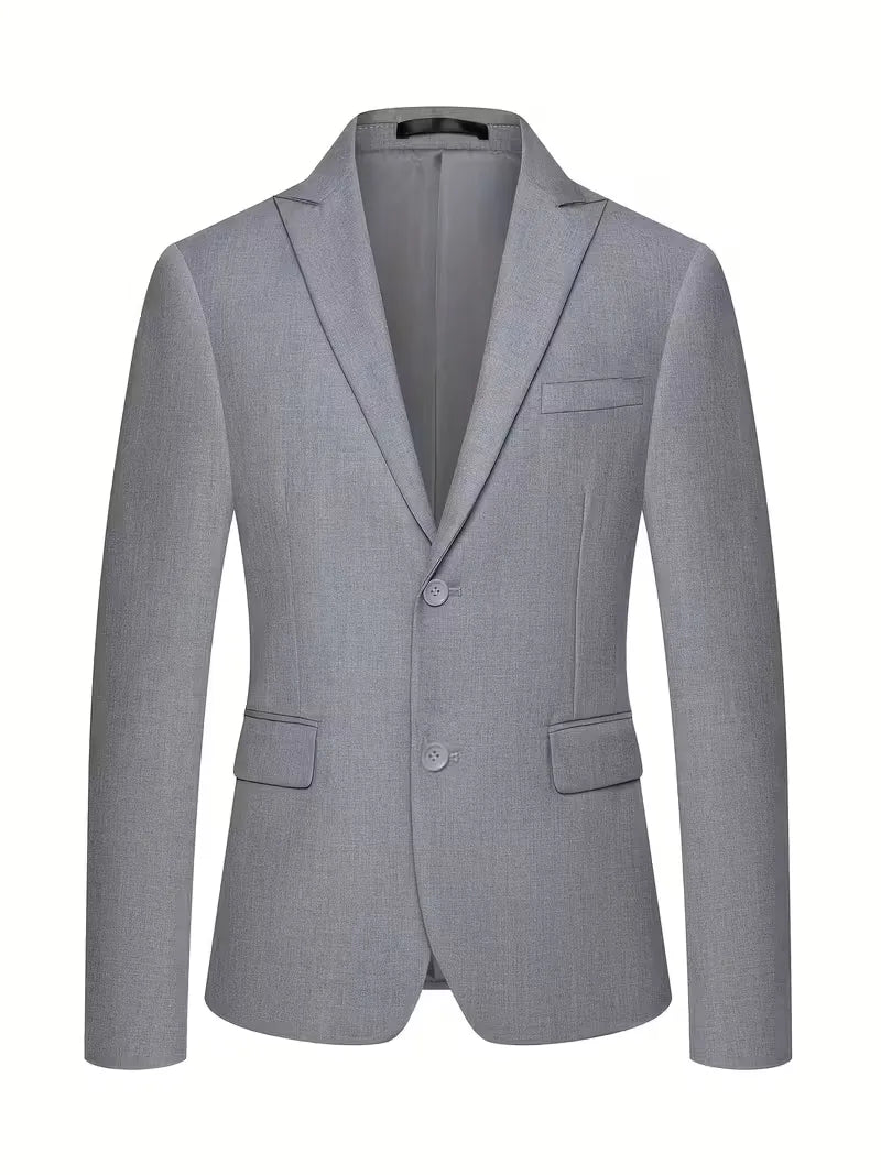 Three Piece Suit Set Men Woven Fabric Slim Fit Double Breasted Waistcoat Formal