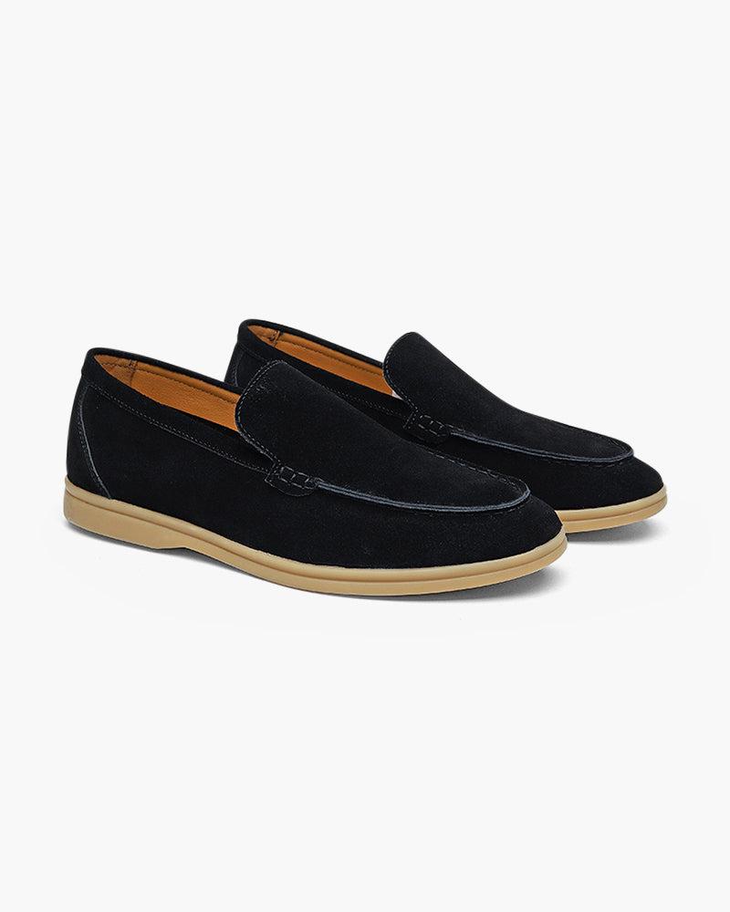 Loafer Suede Slip On Moccasin Toe Braided Vamp
