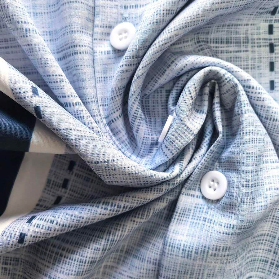 Men’s Baby Blue Short Sleeve Shirt with Button Front