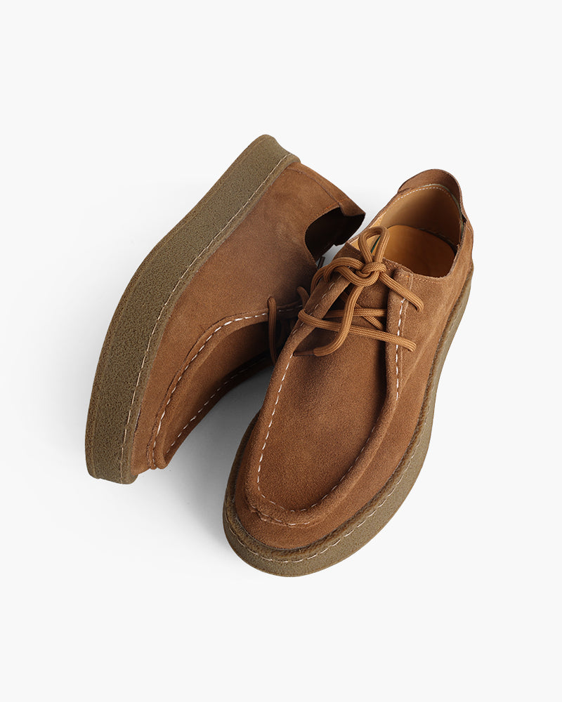 Shoe Suede Lace Up Rubber Sole
