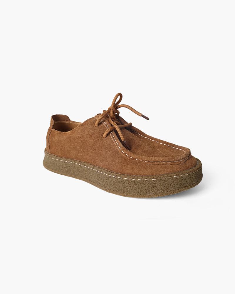 Shoe Suede Lace Up Rubber Sole