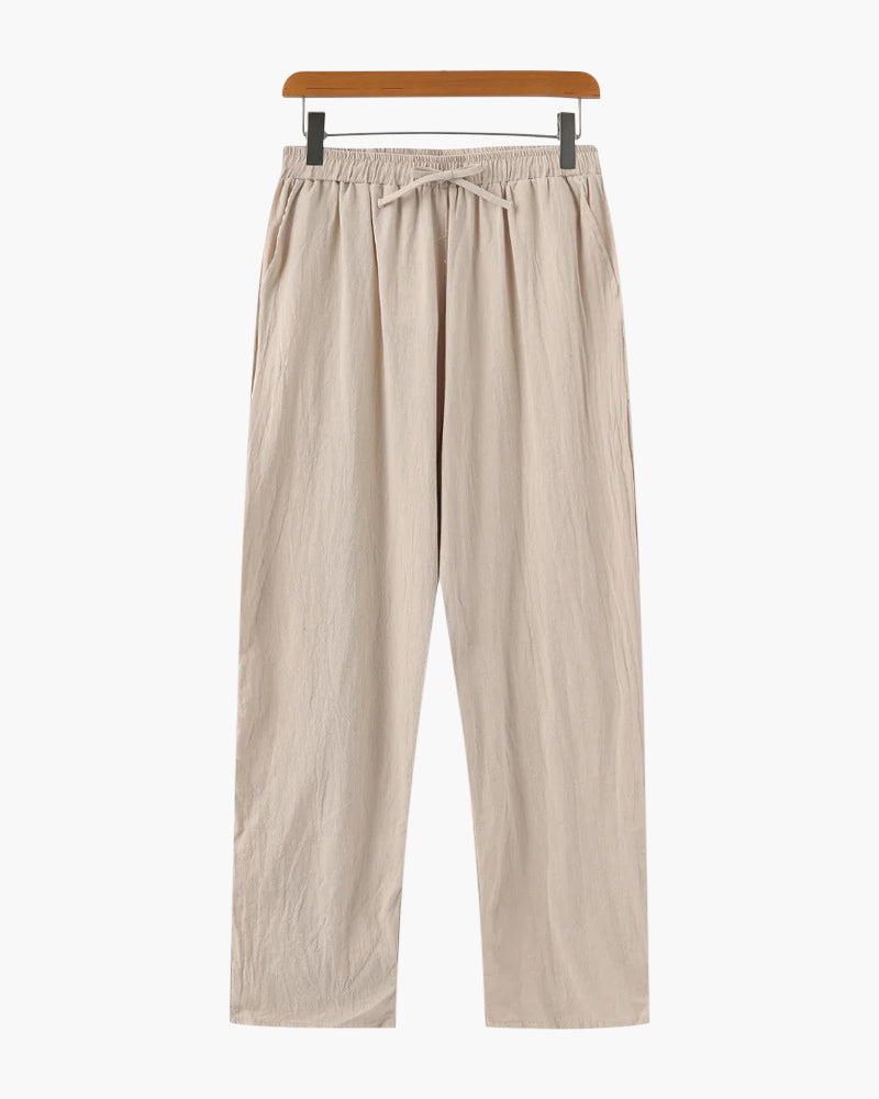 Trousers Linen Relaxed Fit Elasticated Waist