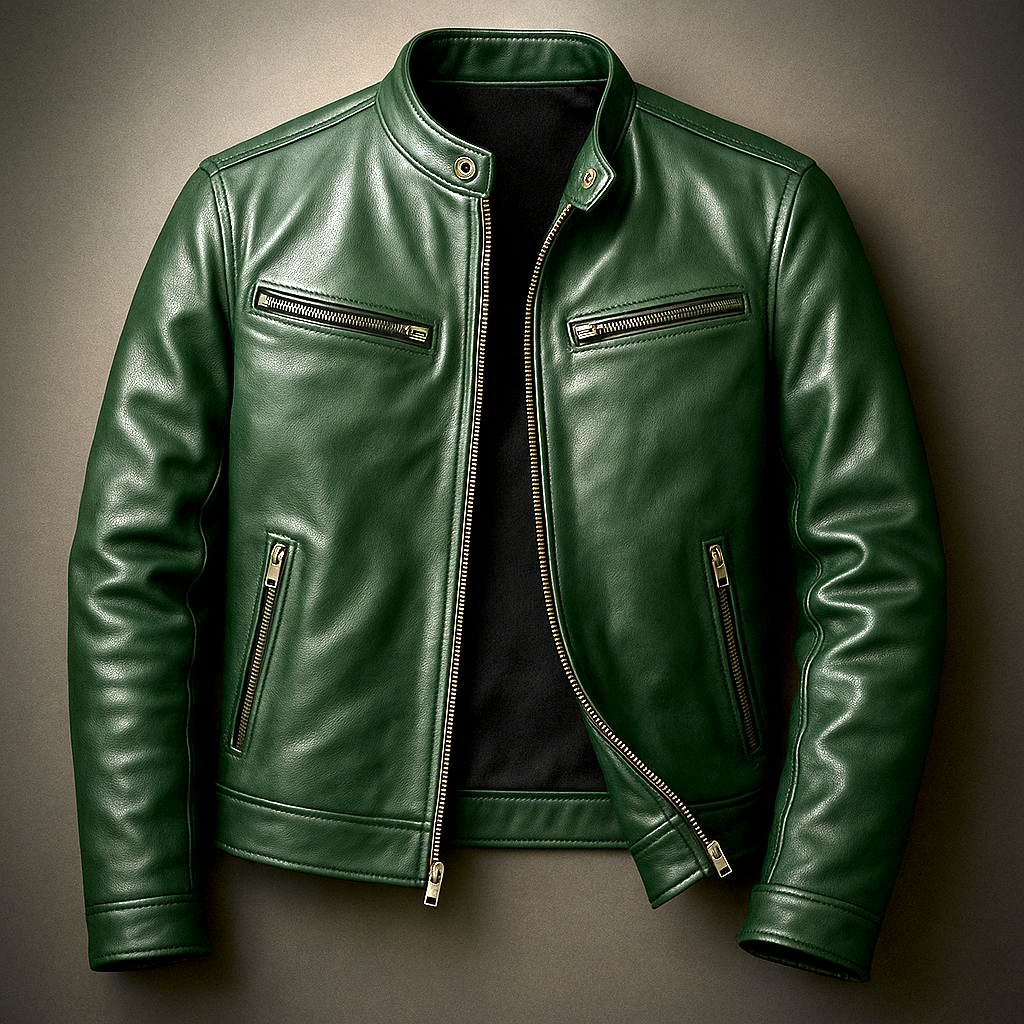 Men's Jacket Leather Vintage Patina Full Zip