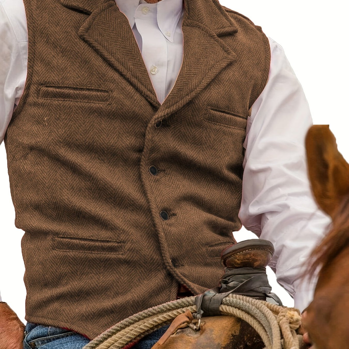 Men's Herringbone Notch-Lapel Waistcoat photo 1