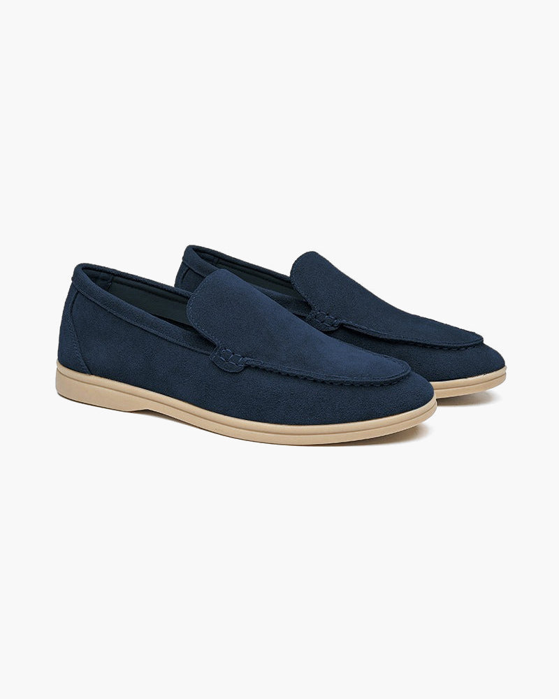 Loafer Suede Slip On Moccasin Toe Braided Vamp