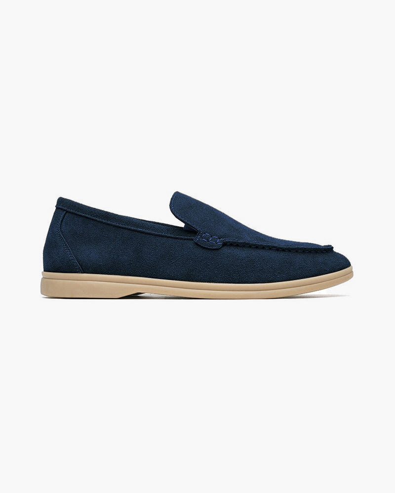 Loafer Suede Slip On Moccasin Toe Braided Vamp
