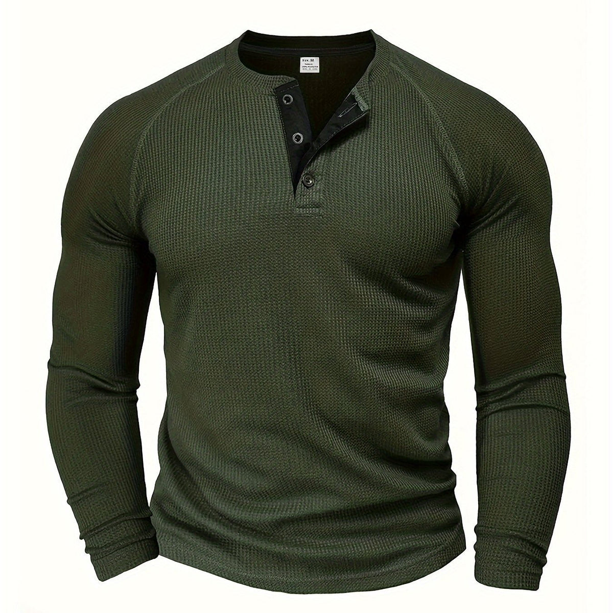 Heath | Men's Waffle-Knit Button-Placket Henley