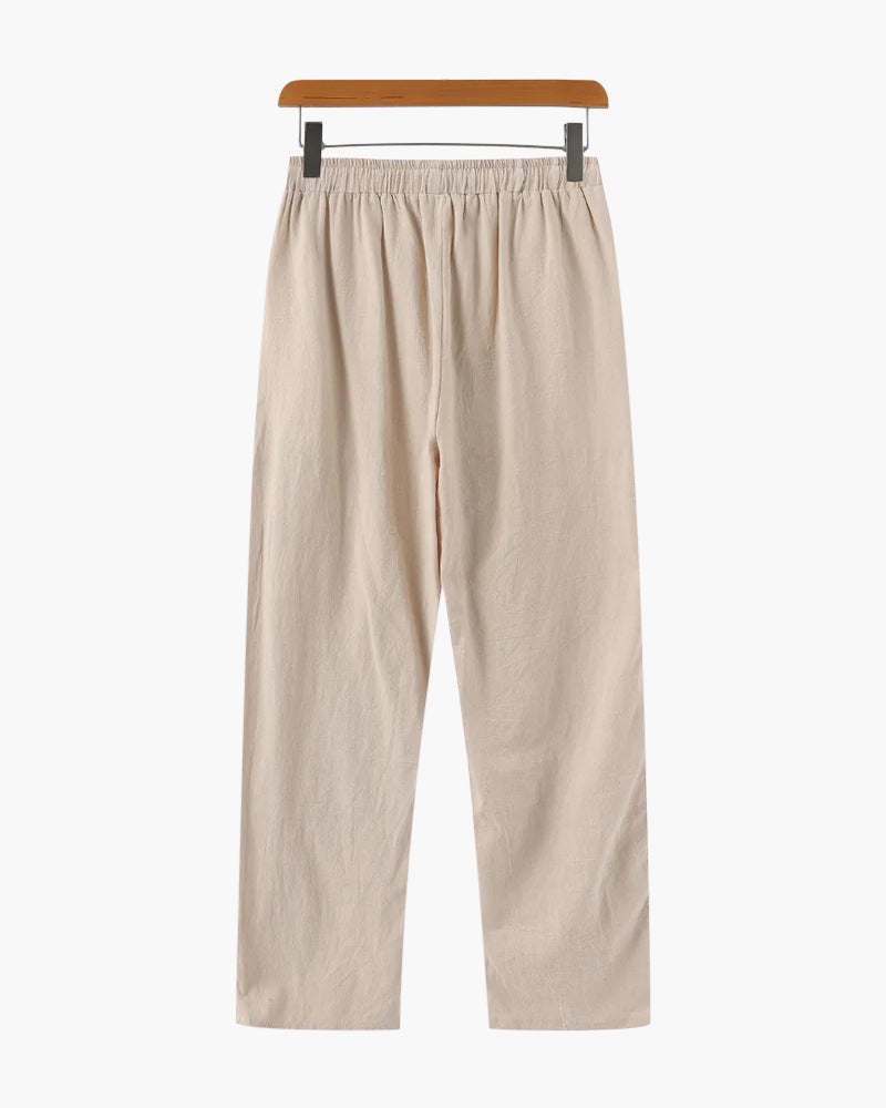 Trousers Linen Relaxed Fit Elasticated Waist