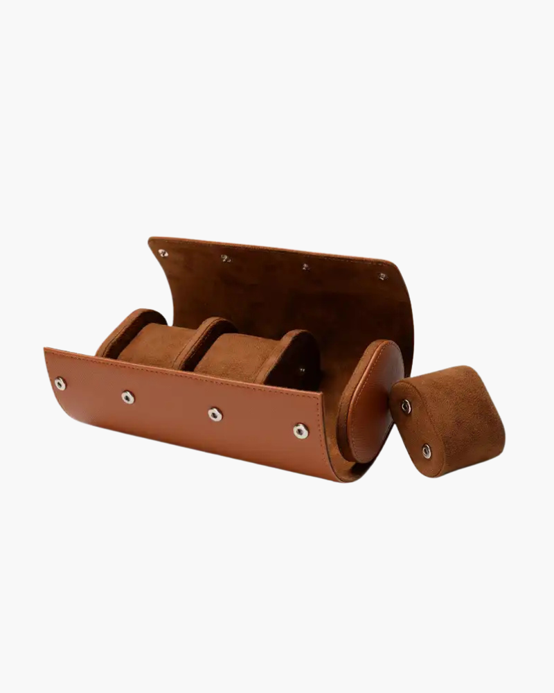 Watch Roll Leather Multi Slot Travel Case
