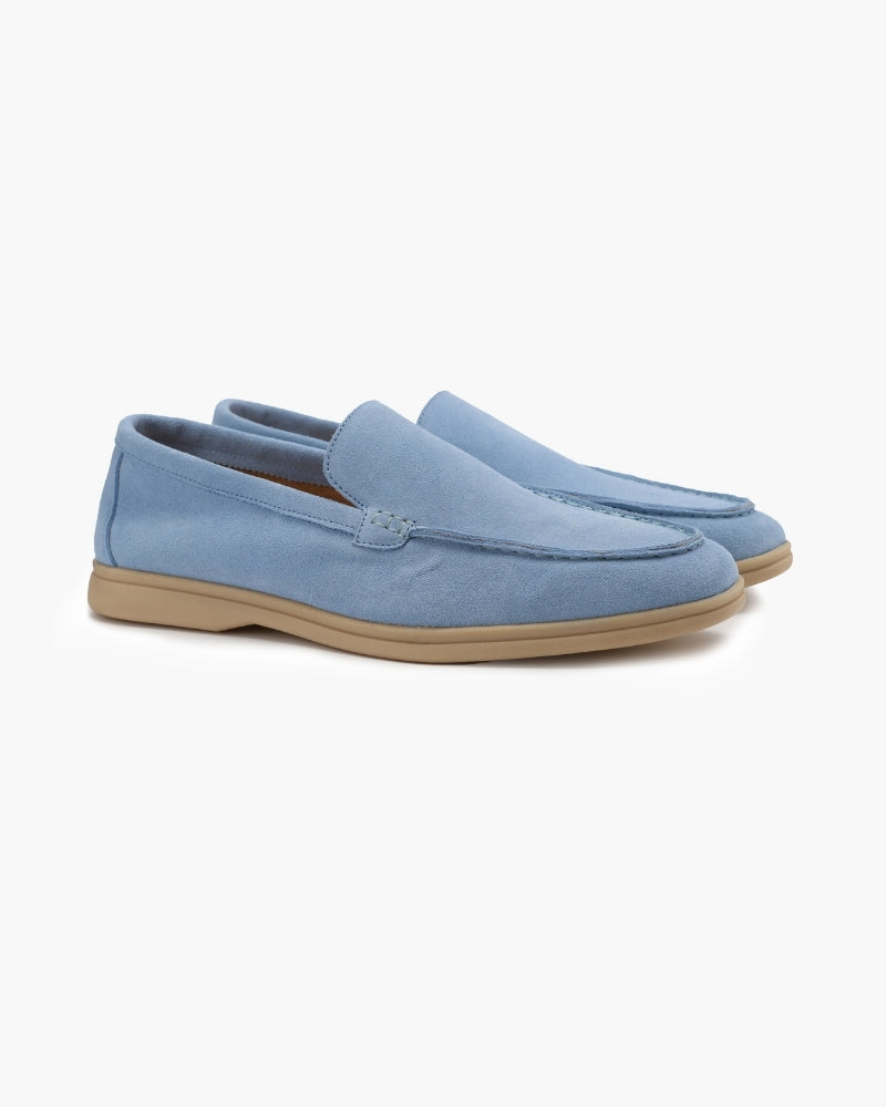 Loafer Suede Slip On Moccasin Toe Braided Vamp