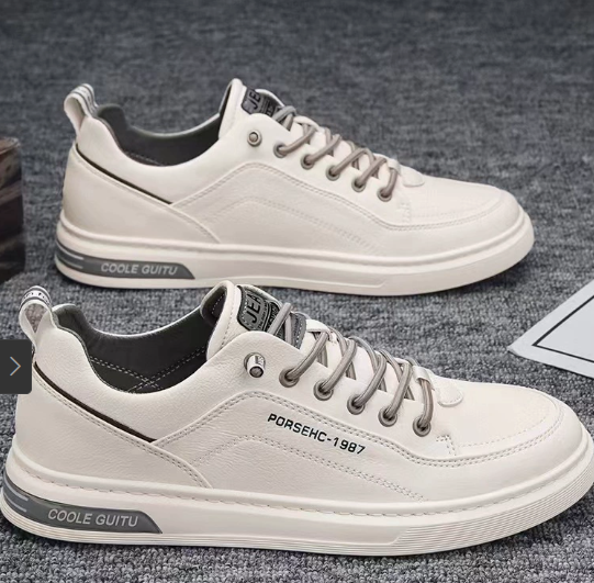 Men's Leather Sneakers Lace Up Casual Wear