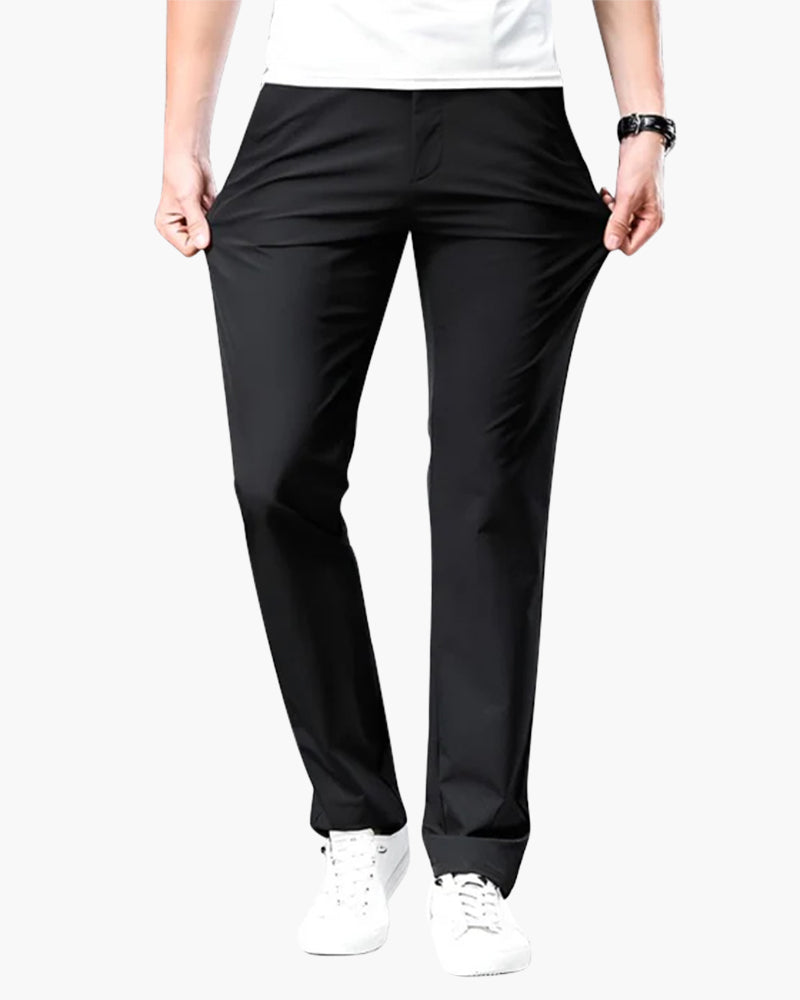 Chino Trousers Cotton Stretch Straight Loose Fit