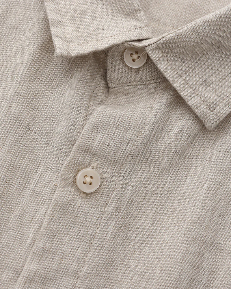 Short Sleeve Linen Blend Shirt Relaxed Button Up Summer Fit