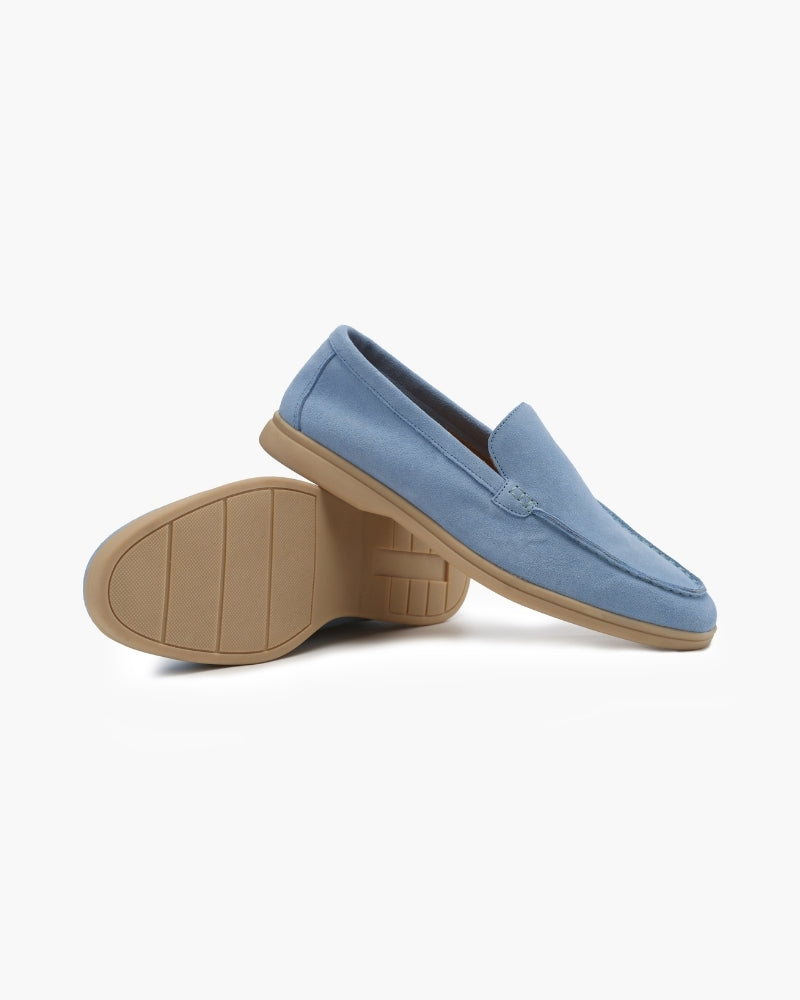 Loafer Suede Slip On Moccasin Toe Braided Vamp